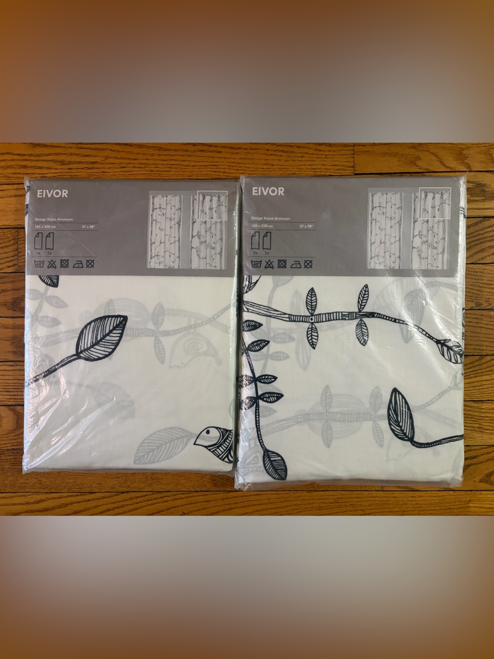 IKEA Black and White Botanical Panel Set- EIVOR